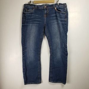 Maurice's Straight Leg Jeans Womens Size 18 Blue Cotton Denim Clean Hem Preppy